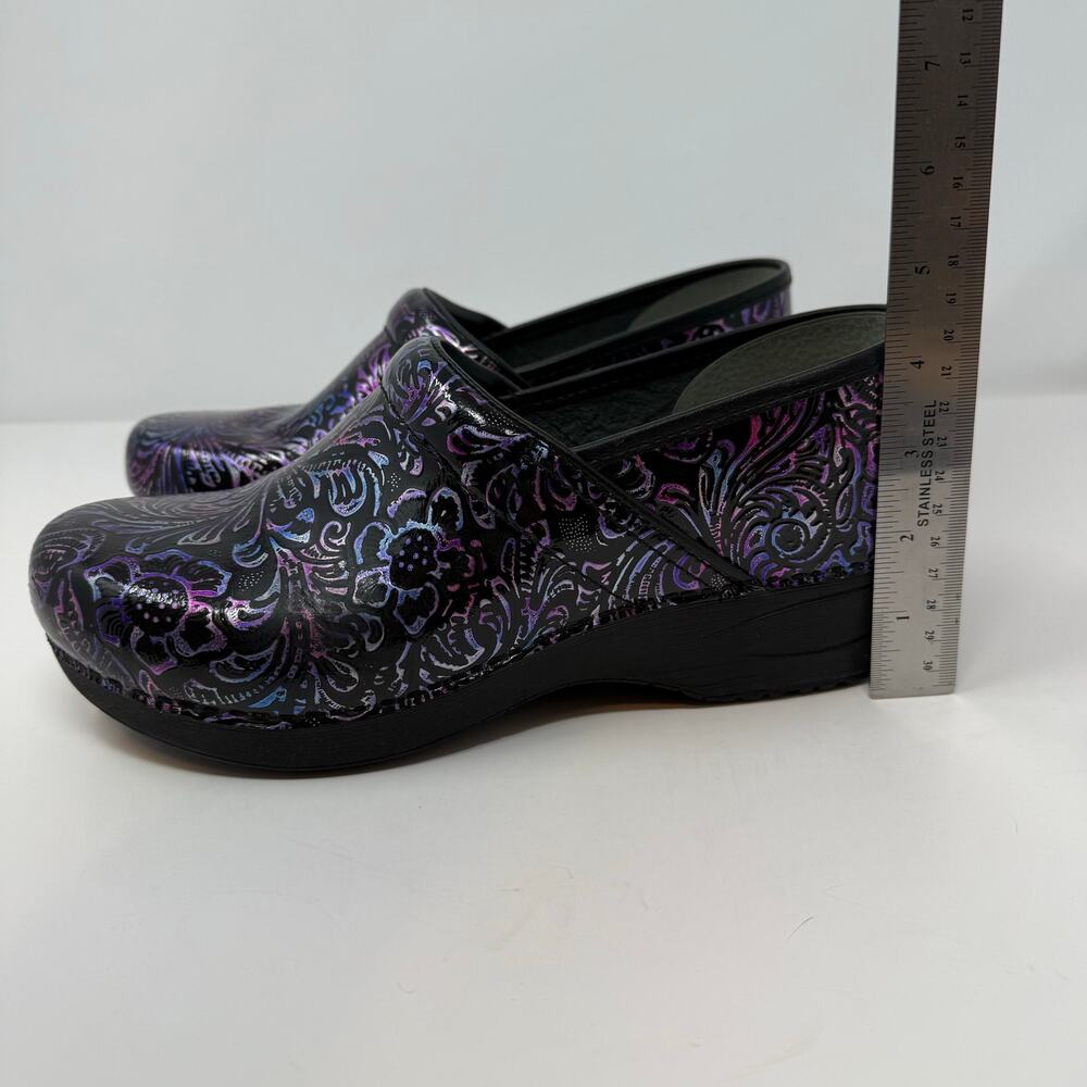 Dansko XP 2.0 Professional Nursing Shoes Women's 41 Black Multi Color Floral EUC - Picture 8 of 15